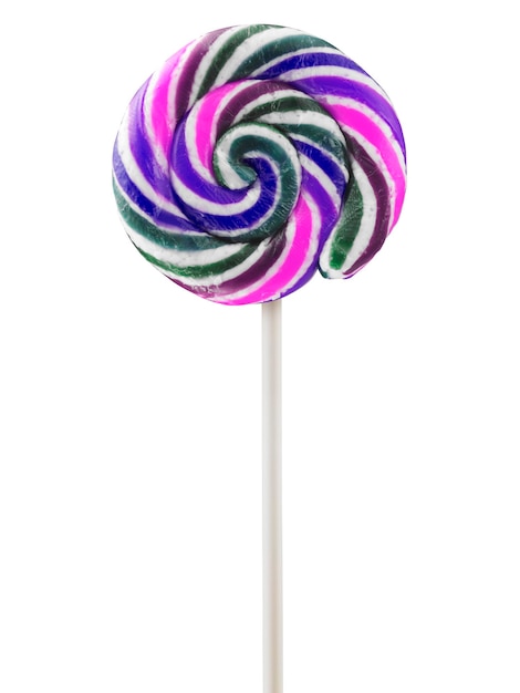 Lollipop w stylu retro kolorowy okrągły kształt na białym tle