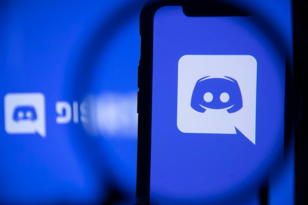 Londyn Wielka Brytania Maj 2021 Logo Portalu Społecznościowego Discord Na Smartfonie