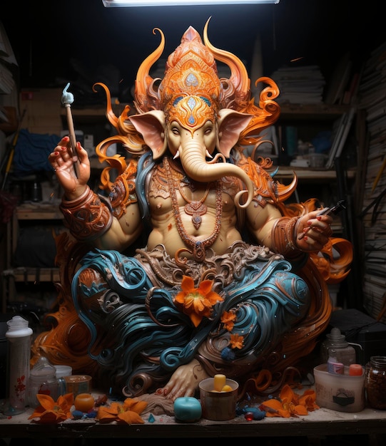 Zdjęcie lord ganesh ganesh puja ganesh chaturthi jest używany do pocztówek