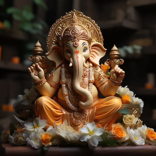 Lord Ganesha Tło dla Ganesh Chaturthi Plakat Kalendarz Tapeta i malarstwo na ścianie