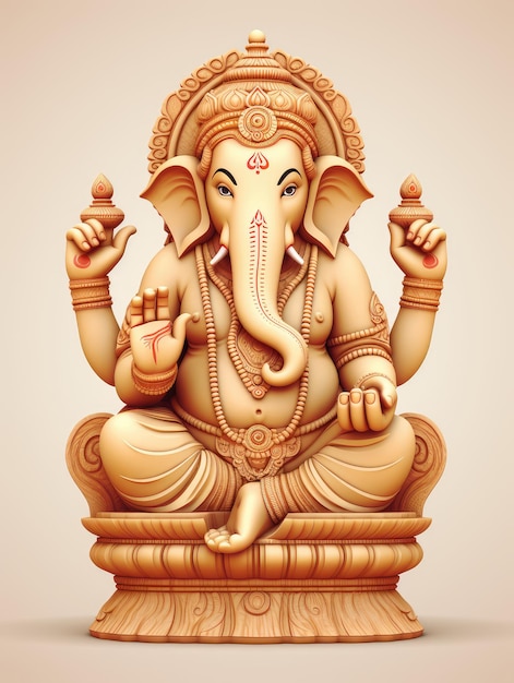 Lord Ganesha z podniesionymi rękami