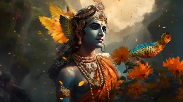 Lord Krishna Grafika Lord Krishna Malarstwo Lord Krishna Ai Obrazy Lord Krishna Ilustrator wektorowy