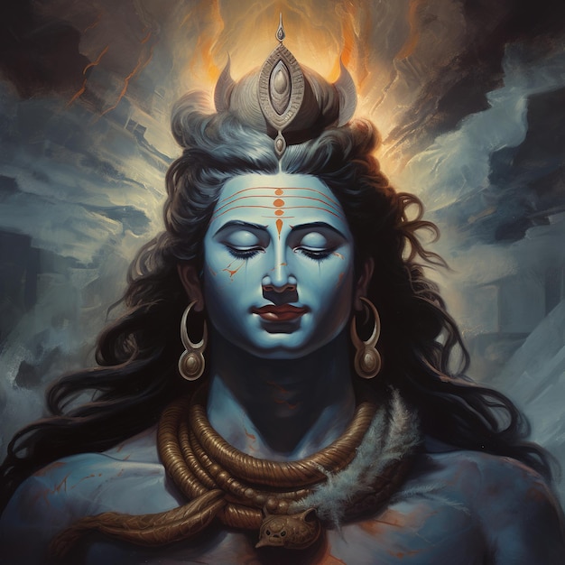 Lord mahadev God Shiv projekt plakatu na tapetę Generative Ai