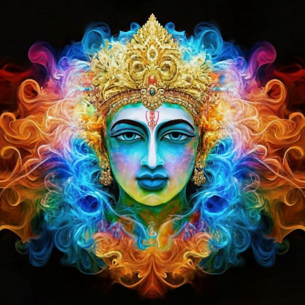 Lord Shri Krishna cyfrowa sztuka dymu