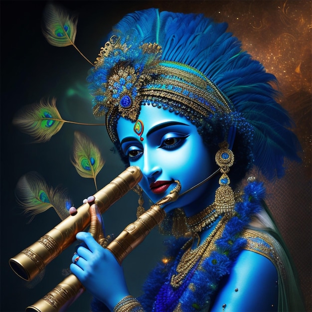 Lord Sri Krishna z fletem