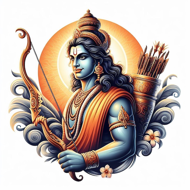 Lord Sri Ram piękne zdjęcie dla Ram Navami Wallpaper baner lub styl post społeczny ai generowany