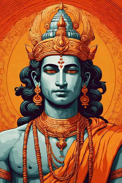 Lord Vishnu Minimalistyczna ilustracja wektorowa