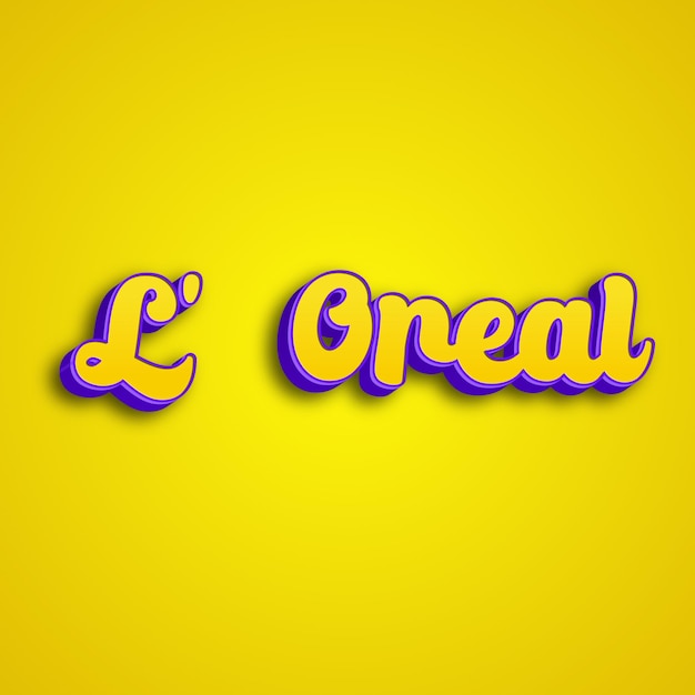 Zdjęcie loreal typografia 3d projekt żółty różowy biały tło zdjęcie jpg.