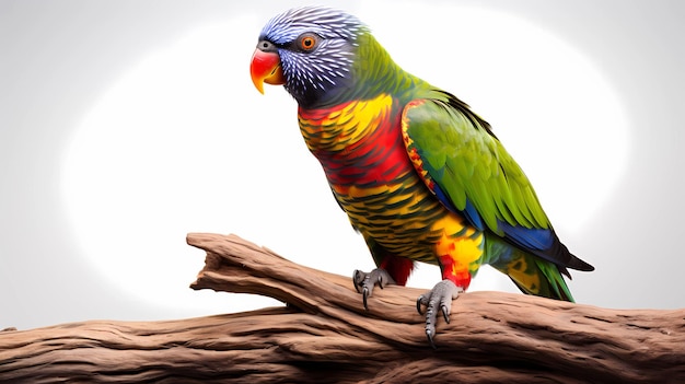 Lorikeet tęczowy Białe tło