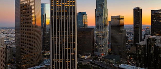 Los Angels centrum miasta panorama miasta wieżowce centrum biznesowe budynek biurowy