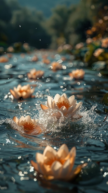 Lotus Lake Summer Dynamic Butterfly Swim przez sportowców