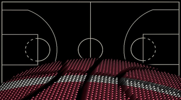 Łotwa Tło boisko do koszykówki Koszykówka Ball
