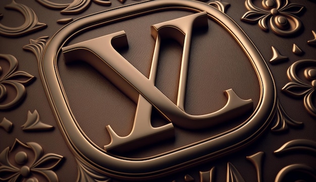 Louis vuitton golden logo design symbol ilustracjaobraz sztuka wygenerowana przez ai