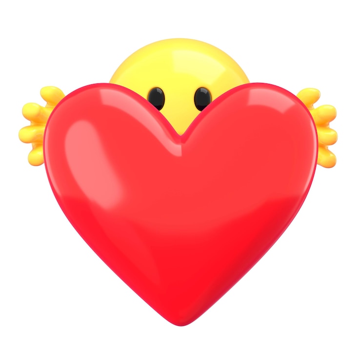 Zdjęcie love emoji png naklejka 3d ilustracja przezroczysty tło
