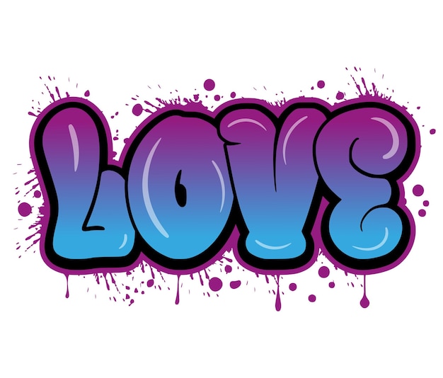 Love graffiti typografia sztuka do projektowania koszulek