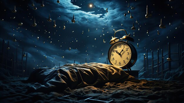 Łóżko Insomnia Moonlit Sky i zegar