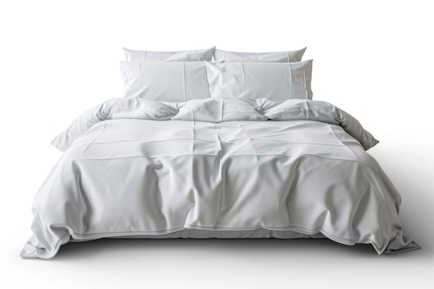 Łóżko z białym kocem i poduszkami