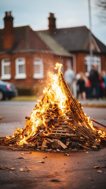 Zdjęcie ludzie gromadzą się wokół ognia podczas specjalnych okazji, takich jak wydarzenia religijne lub święta