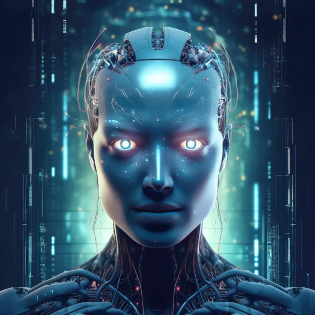 Ludzie kierują sztuczną inteligencją na przyszłość wzrost technologicznej singularności Generative Ai