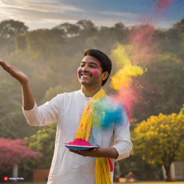 Ludzie świętują Holi.