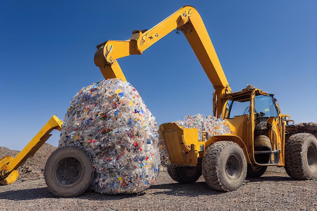 Ludzie w śmietniku recyklingu śmieci