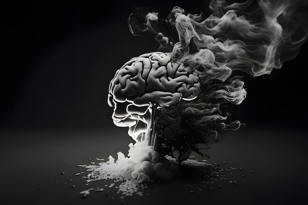 Zdjęcie ludzki mózg głębokie uczenie się poprzez badanie koncepcji myślenia z dymem w tle