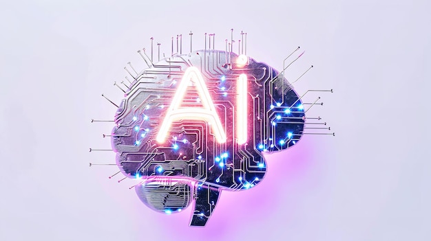 Ludzki mózg napisany za pomocą sztucznej inteligencji słowo z dużą pustką Generatywna sztuczna inteligencja