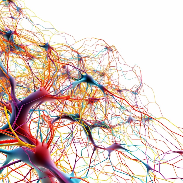 Ludzki układ nerwowy z neuronami i układem nerwowym ilustracja 3D