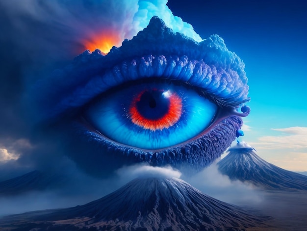 Zdjęcie ludzkie oko zdefiniowało erupcję niebieskiego wulkanu