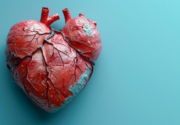 Ludzkie serce abstrakcyjne serce z żyłami i pulsem