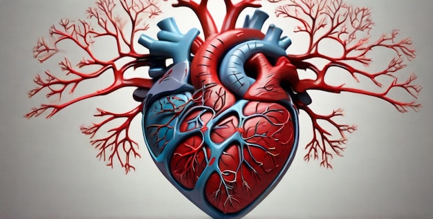 Ludzkie serce z Światowym Dniem Zdrowia Ai generowane