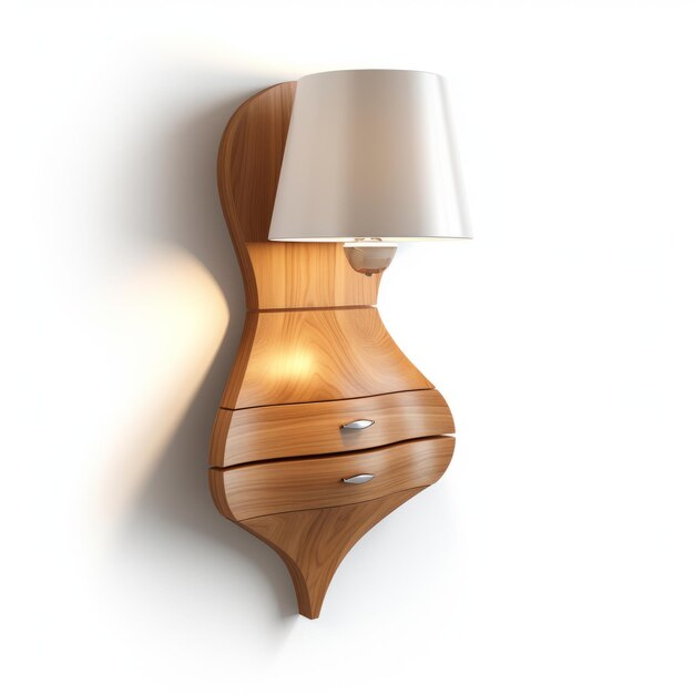 Luksusowa drewniana lampa szafowa w stylu Craola