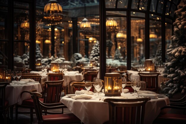 Zdjęcie luksusowa kolacja w wigilię generatywna sztuczna inteligencja