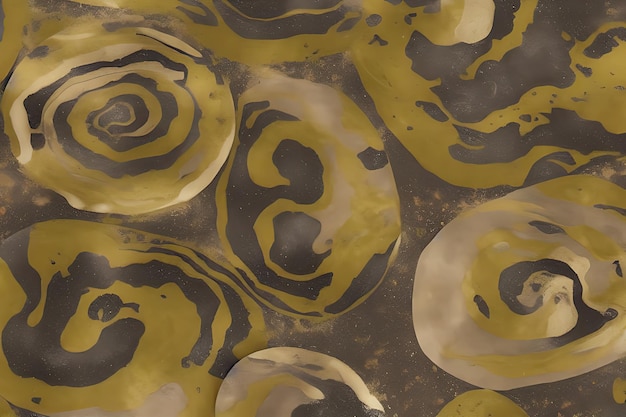 Luksusowa marmurkowata abstrakcyjna tekstura z atramentem Orion Olive ze złotą płytką agatową