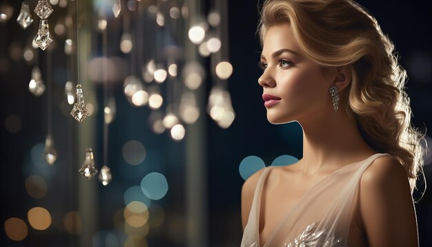 Luksusowa reklama marki biżuterii ze strzelaniną modelki