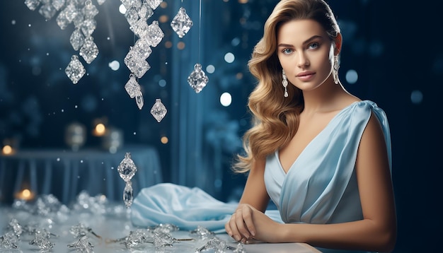 Luksusowa reklama marki biżuterii ze strzelaniną modelki