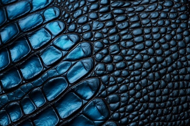 Zdjęcie luksusowa skóra krokodila egzotyczna niebieska wzór irydyzujący generatywna sztuczna inteligencja