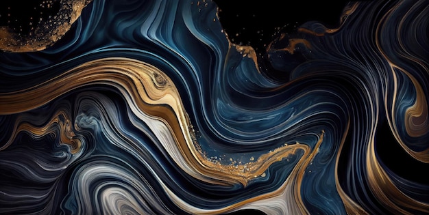 Luksusowa tekstura Marble Swirls i Agate Ripples Kolorowe fale oceanu z technologią Generative AI