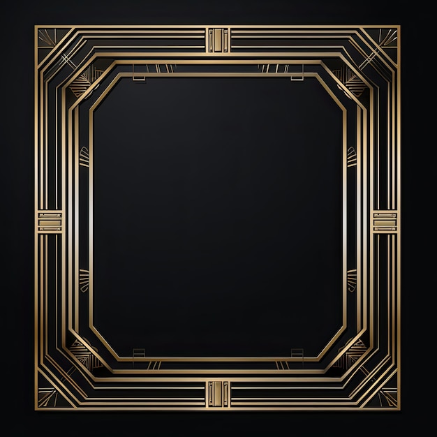 Zdjęcie luksusowa złota ramka w stylu art deco ilustracja wektorowa dla twojego projektu
