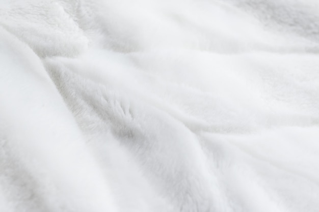 Luksusowe białe futro tekstury tła sztucznej tkaniny detal