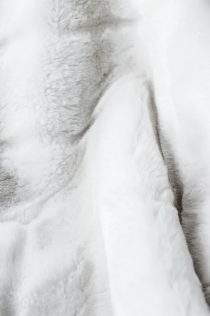 Luksusowe białe futro tekstury tła sztucznej tkaniny detal