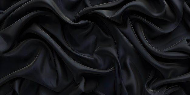 Luksusowe czarne tkaniny Tło Elegantna czarna tkanina Tekstura Tło Generowane przez Ai