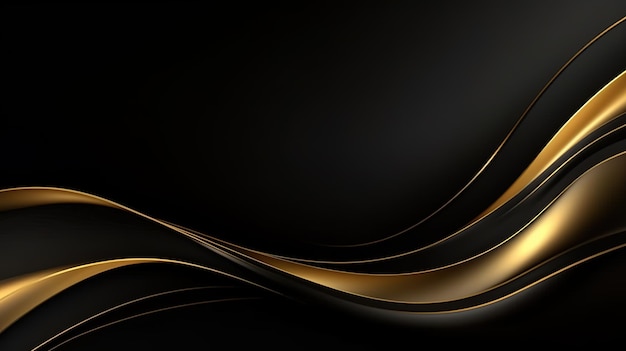 Luksusowe czarne tło z elementem złotej linii