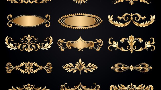 Luksusowe dekoracyjne złote ramki Retro ozdobne ramki vintage prostokątne ozdoby i obramowanie