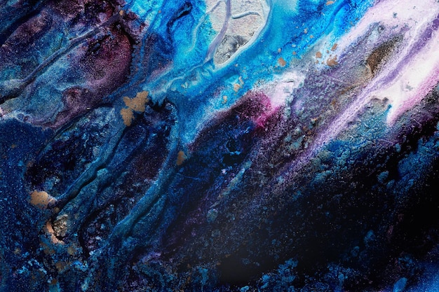 Luksusowe musujące abstrakcyjne tło płynna sztuka Wielobarwny kontrast farby mieszanka plamy atramentu alkoholowego marmurowa tekstura Nowoczesny wzór wydruku