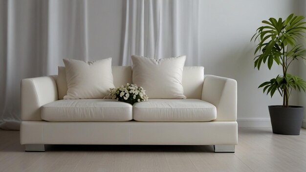 Zdjęcie luksusowe nowoczesne wnętrze salonu z kanapą