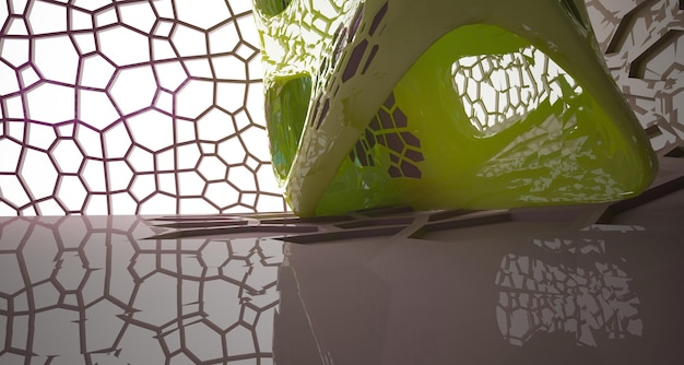 Luksusowe parametryczne abstrakcyjne architektoniczne minimalistyczne tło Współczesny salon wystawowy Nowoczesny