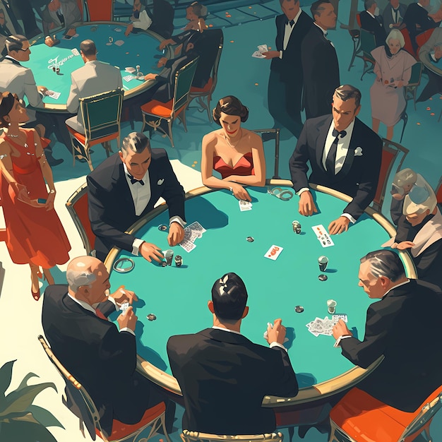 Zdjęcie luksusowe przyjęcie w kasynie