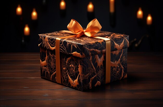 Zdjęcie luksusowe pudełko na prezenty na halloween