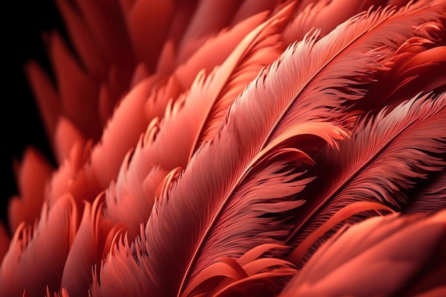 Luksusowe różowe flamingi Pióra tło Generatywna AI